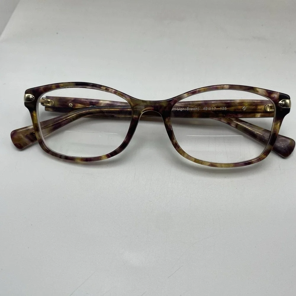 Coach Eyeglasses FRAMES ONLY HC6065 Cat Eye 49-17-135 Confetti Light Brown 248